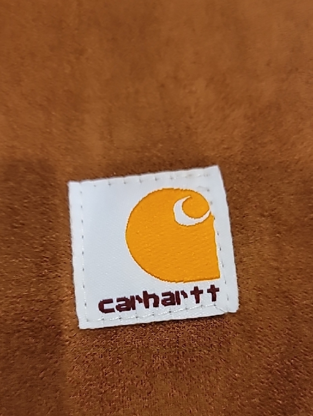 Carhartt Burnt Orange Faux Suede Flare Jeans Patch Logo Detail Small - Picture 7 of 12